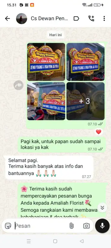 Testimonial papan bunga SULAWESI UTARA